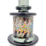 MAV Glass Birthday Cake Reversal Wig Wag Topping Dab Rig with intricate design, front view on white background