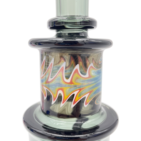 MAV Glass Birthday Cake Reversal Wig Wag Topping Dab Rig with intricate design, front view on white background
