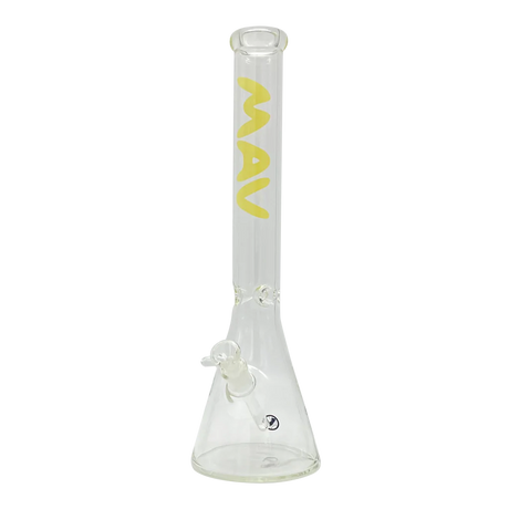 MAV Glass Classic 18'' Beaker Bong with Yellow Logo, Slitted Percolator, and Thick Glass