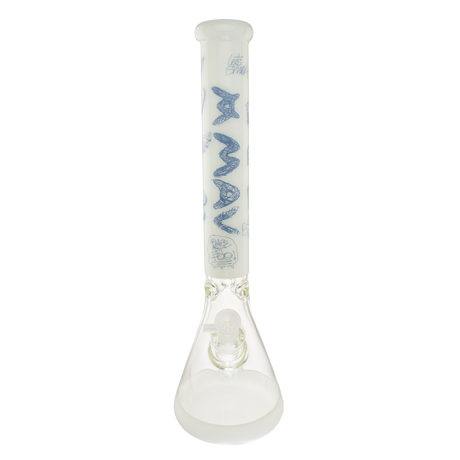 MAV Glass Doodle 18" Full Color Beaker Bong Front View with Intricate Designs