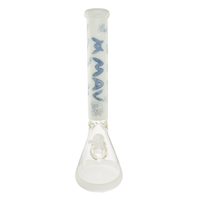 MAV Glass Doodle 18" Full Color Beaker Bong Front View with Intricate Designs