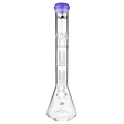 MAV Glass Double UFO Beaker Bong with clear design and 18" height, front view on white background