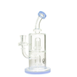 MAV Glass Double Ufo Mini Bent Neck Dab Rig in Lavender, 9" Height, 65mm Diameter