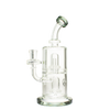 MAV Glass Double Ufo Mini Bent Neck Dab Rig in Smokey Black - Front View