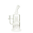 MAV Glass Double Ufo Mini Bent Neck Dab Rig in White, 9" Borosilicate Glass, Front View