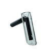 MAV Glass Hammer Bubbler in Black, Compact 4" Beaker Design, Side View on Seamless Background