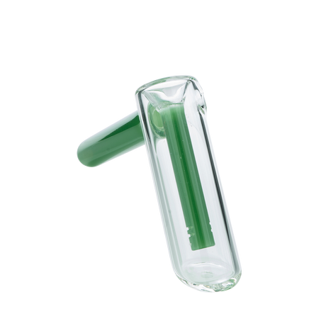 MAV Glass Hammer Bubbler in Forest Green, Portable 4" Height, Angled Side View
