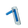 Ink Blue MAV Glass Hammer Bubbler, 4" Height, 6" Length, Portable Design, Side View