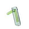 MAV Glass Hammer Bubbler in Ooze Green, Compact 4" Height, Angled Side View