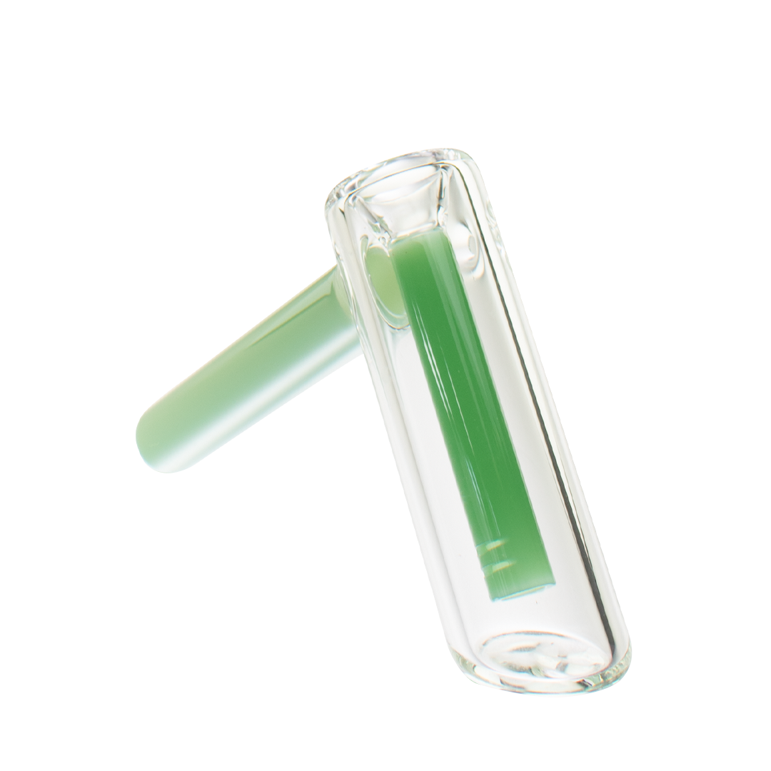 MAV Glass Hammer Bubbler in Seafoam variant, compact design, 4" height, angled side view