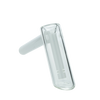 MAV Glass Hammer Bubbler in White - Compact 4" Beaker Design with Side View on Black Background