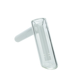 MAV Glass Hammer Bubbler in White - Compact 4" Beaker Design with Side View on Black Background
