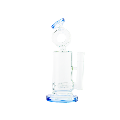 MAV Glass Inline 405 Barrel Top Bong with Blue Accents - Front View