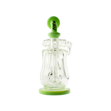 MAV Glass 7" Lido Recycler Dab Rig with Slit Puck Perc & Quartz Banger - Front View