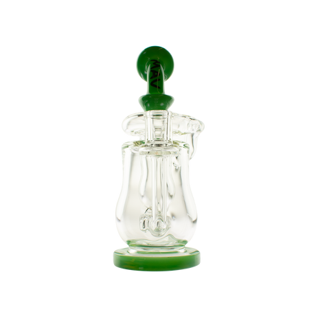 MAV Glass Lido Recycler Dab Rig with Quartz Beaker Design, 7" Height, 14mm Joint - Front View