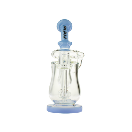 MAV Glass Lido Recycler Dab Rig with Beaker Design, 7" Height, and 14mm Quartz Joint - Front View