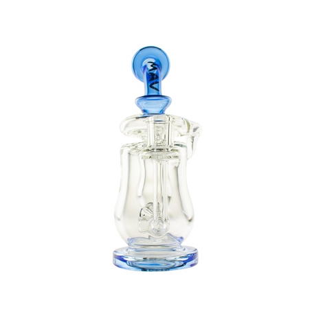 MAV Glass Lido Recycler Dab Rig with Quartz Banger, Beaker Design, 7" Height, Front View