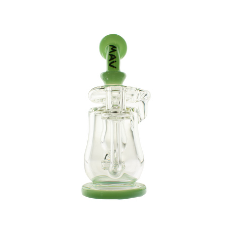 MAV Glass Lido Recycler Dab Rig with Quartz Banger, 7" Height, Beaker & Recycler Design, Front View