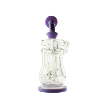 MAV Glass Lido Recycler Dab Rig with Quartz Banger - Front View on White Background