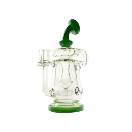 MAV Glass Lido Recycler Dab Rig in Forest Green with Quartz Banger - Front View