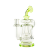 MAV Glass Lido Recycler dab rig with beaker design, 7" height, and 14mm quartz joint - front view