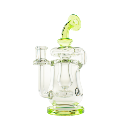 MAV Glass Lido Recycler dab rig with beaker design, 7" height, and 14mm quartz joint - front view