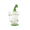 MAV Glass Lido Recycler Dab Rig in Sea Foam with Quartz Banger, Front View