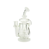 MAV Glass Lido Recycler Dab Rig in White with Quartz Material and Beaker Design, 7" Height, Front View