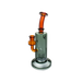 MAV Glass Long Beach Rig in Amber and Smoke, 7" Beaker Design with Tree Percolator, Front View