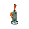 MAV Glass Long Beach Rig in Amber and Smoke, 7" Beaker Design with Tree Percolator, Front View