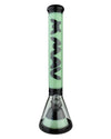 MAV Glass Manhattan Pyramid Perc Beaker Bong in Black Seafoam, Front View, 18" Tall, Made in USA