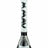 MAV Glass Manhattan Pyramid Perc Beaker Bong in Black and White, Front View, 18" Tall, Borosilicate