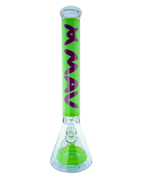 MAV Glass Manhattan Pyramid Perc Beaker Bong in Purple Slime, Front View, 18" Tall, USA Made