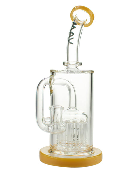MAV Glass 12 Arm Sycamore Tree Perc Bong in Butter color, front view on white background