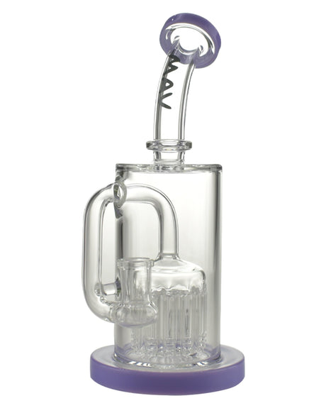 MAV Glass - 12 Arm Sycamore Tree Perc Bong in Purple with Clear Borosilicate Glass, Front View
