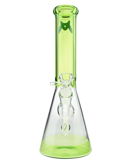 MAV Glass - 12'' Full Color Beaker Bong in Slyme Green with Clear Base, Front View