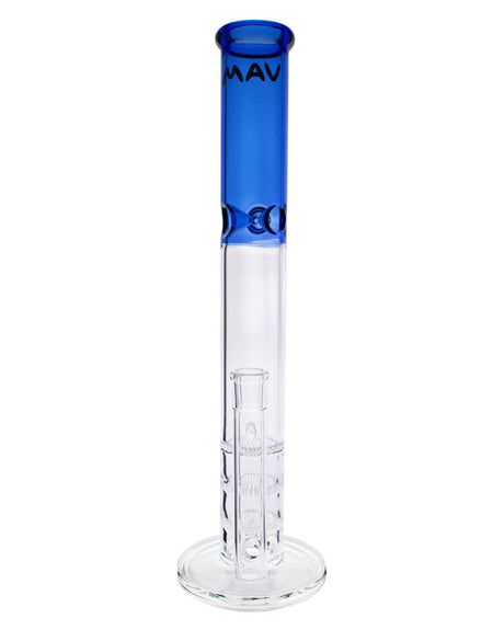 MAV Glass - 17'' Triple Honeycomb Straight Tube Bong in Ink Blue, Front View on White Background