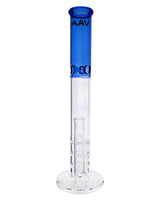 MAV Glass - 17'' Triple Honeycomb Straight Tube Bong in Ink Blue, Front View on White Background