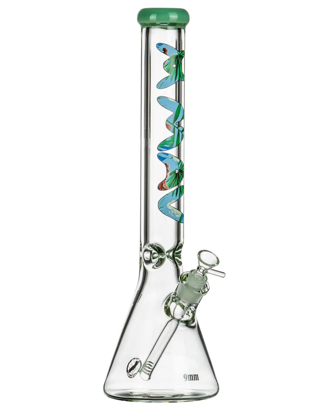 MAV Glass - 18" 9mm Special Decal Beaker Bong with Thick Glass and Deep Bowl