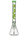 MAV Glass - 18" 9mm Beaker Bong with Slyme Drip Decal, Front View on White Background