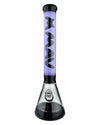 MAV Glass 18'' Hermosa Beaker Bong in Black Purple, front view on seamless white background