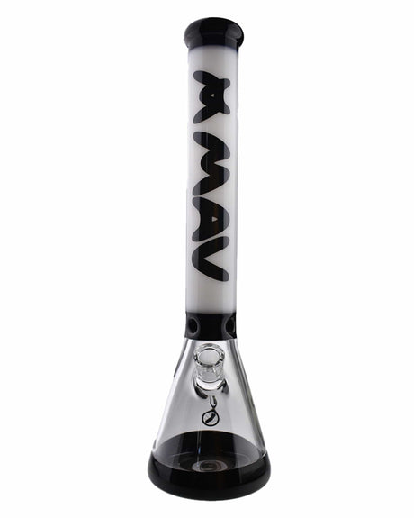 MAV Glass - 18'' Hermosa Beaker Bong in Black & White with Clear Glass Base, Front View