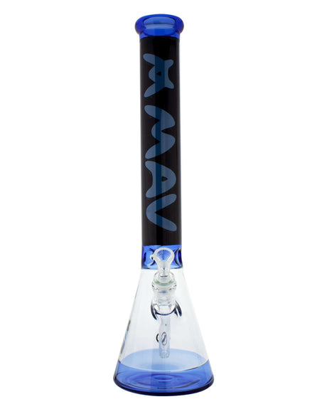 MAV Glass 18'' Hermosa Beaker Bong in Ink Blue, front view on seamless white background