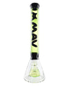 MAV Glass 18'' Redondo Pyramid Perc Beaker Bong in Black Ooze, front view on white background