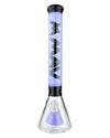 MAV Glass 18'' Redondo Beaker Bong with Pyramid Perc, Black and Purple Design, Front View