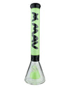 MAV Glass 18'' Redondo Pyramid Perc Beaker Bong in Black Slime color, front view on white background
