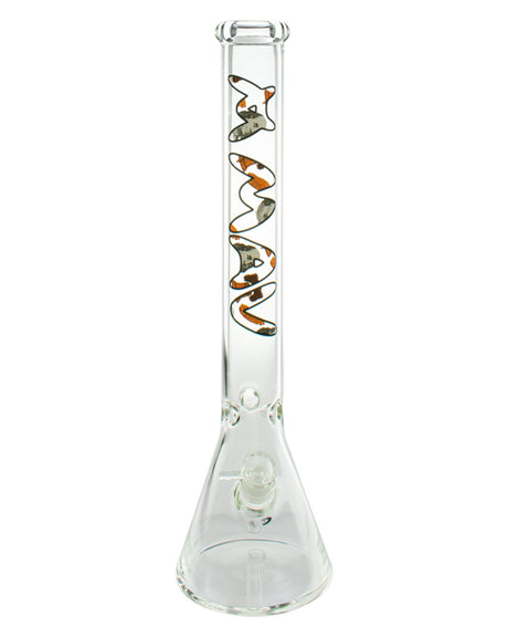 MAV Glass - 18'' Top City Beaker Bong with clear glass and Philly design - Front View