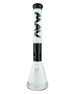 MAV Glass 18'' Two Tone Zebra Beaker Bong in White & Black, Front View, for Dry Herbs