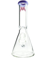 MAV Glass 44mm Color Top Beaker in Purple, Front View, 10" Tall with Glass on Glass Joint