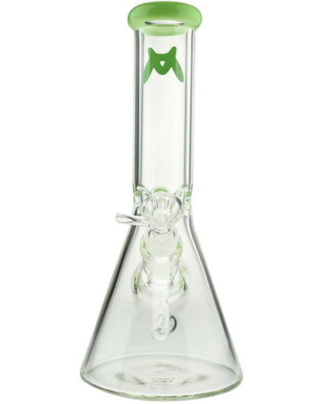 MAV Glass 44mm Beaker Bong with Slyme Color Top, Clear Borosilicate Glass, Front View